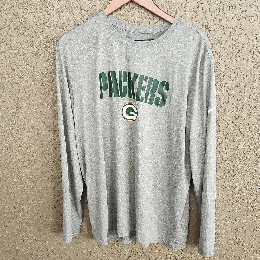 Nike Green Bay Packers Long Sleeve Tshirt Athletic Cut